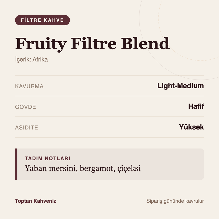Fruity Filtre Blend tadım profili bilgi kartı