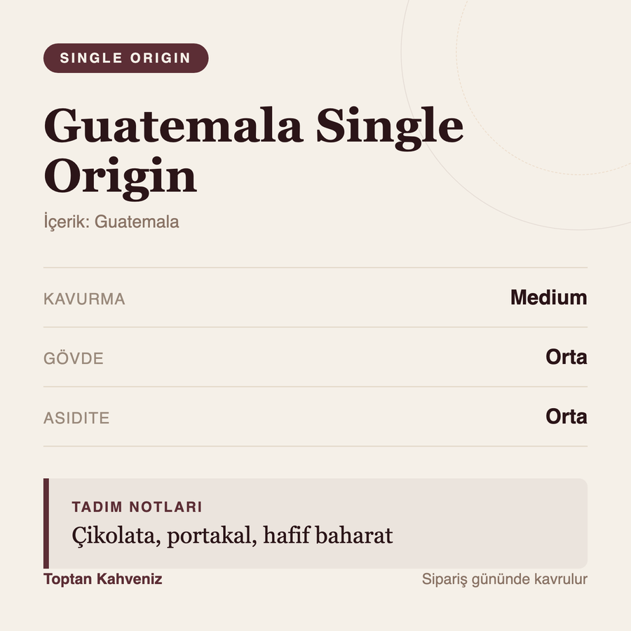 Guatemala Single Origin tadım profili bilgi kartı