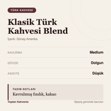 Klasik Türk Kahvesi Blend tadım profili bilgi kartı