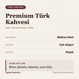 Premium Türk Kahvesi tadım profili bilgi kartı