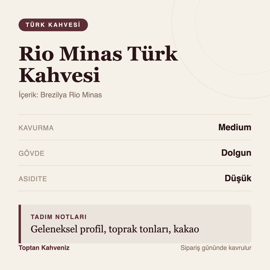 Rio Minas Türk Kahvesi tadım profili bilgi kartı