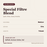 Special Filtre Blend tadım profili bilgi kartı